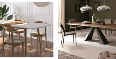 Mesa de comedor moderna en un salón