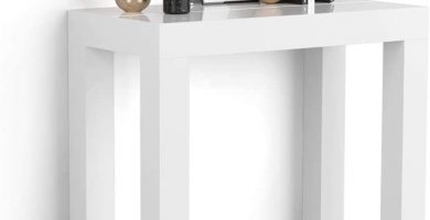 mesa consola extensible mobili fiver first cerrada blanca