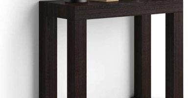 mesa consola extensible mobili fiver first cerrada madera negra nogal