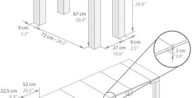 esquema de posiciones y extensiones de la mesa consola extensible mobili fiver first