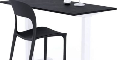 Mobili Fiver Clara Negra con Patas Blancas Fija de 140cm x 60cm